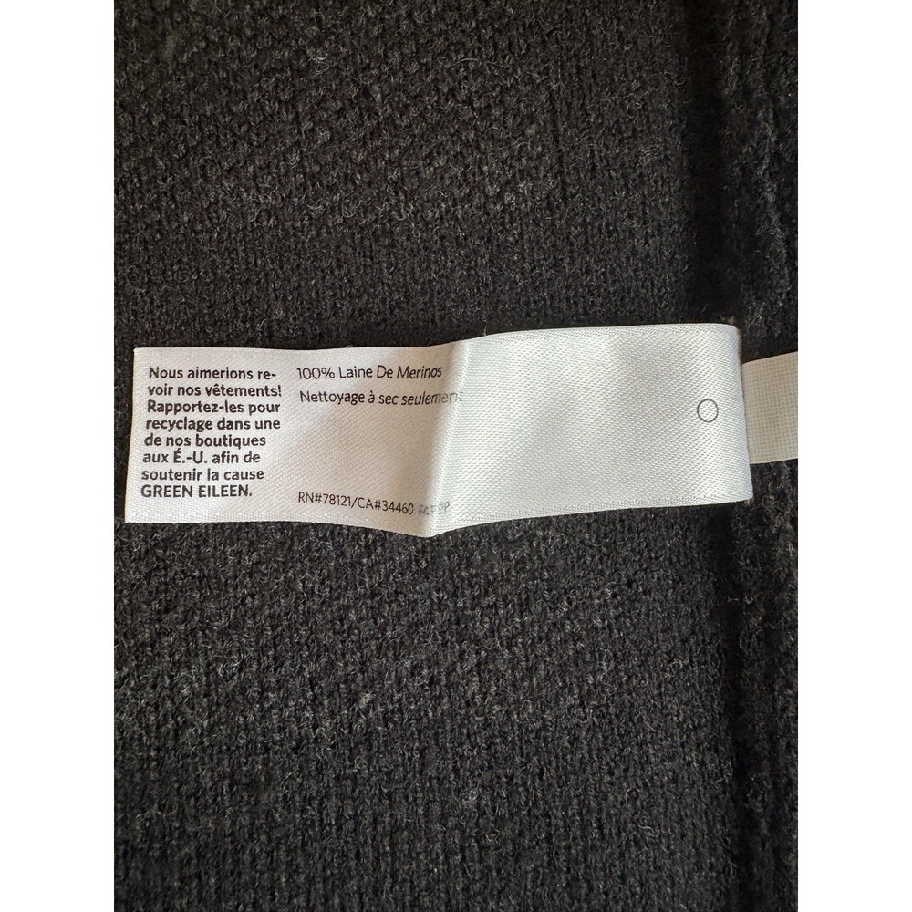 Eileen Fisher Felted Merino Wool Plaid Skirt XS‎ Black Gray Elastic Waist 19.5"L - Picture 3 of 11